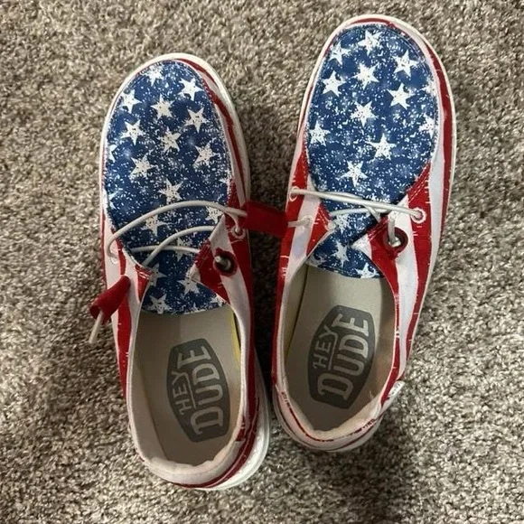 Hey Dude Women's Patriotic Sneakers - Red, White, and Blue - Picture 1 of 3